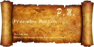 Preradov Martin névjegykártya